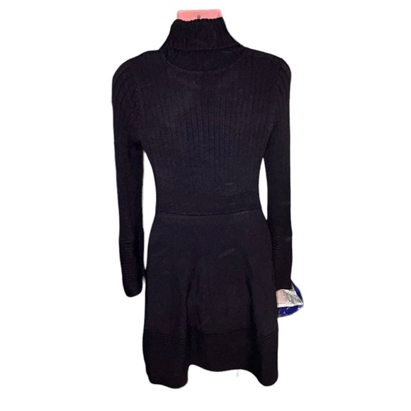 Eliza J Navy Blue Long Sleeve Turtleneck Sweater Fit & Flare Mini Dress Sz Small - Picture 11 of 11